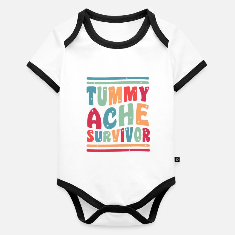 Survivant de maux de ventre Drôle Body Bébé bio contrasté manches courtes