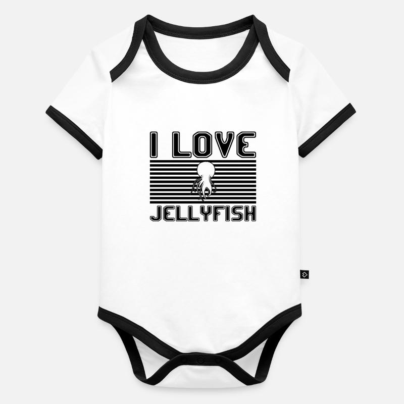 J’adore les méduses Body Bébé bio contrasté manches courtes