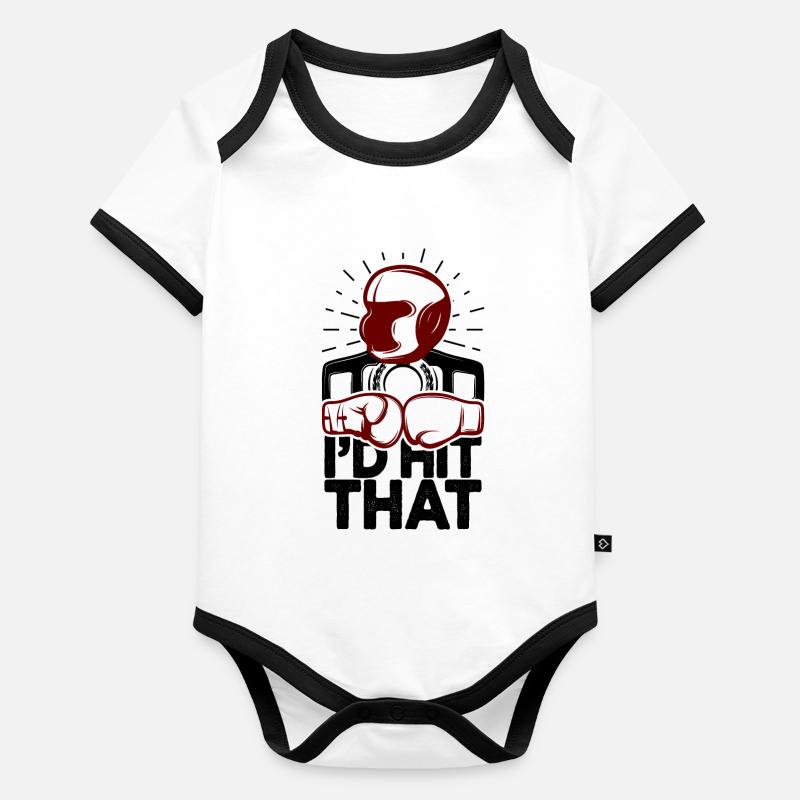 J’aurais frappé ce drôle de boxe retro boxer Body Bébé bio contrasté manches courtes