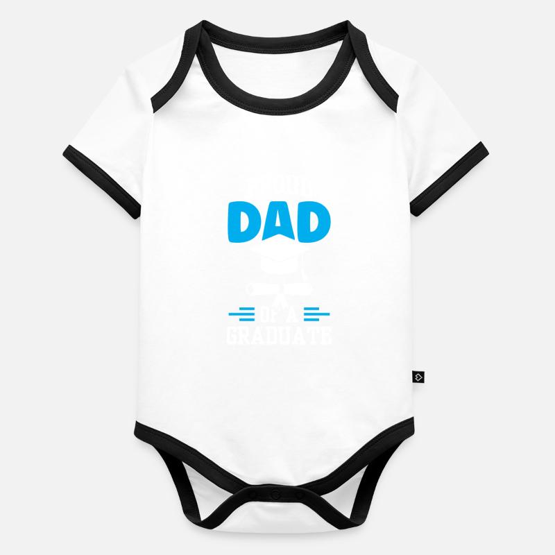 Stolzer Vater Eines Absolventen Abschluss Baby Bio-Kurzarm-Kontrastbody