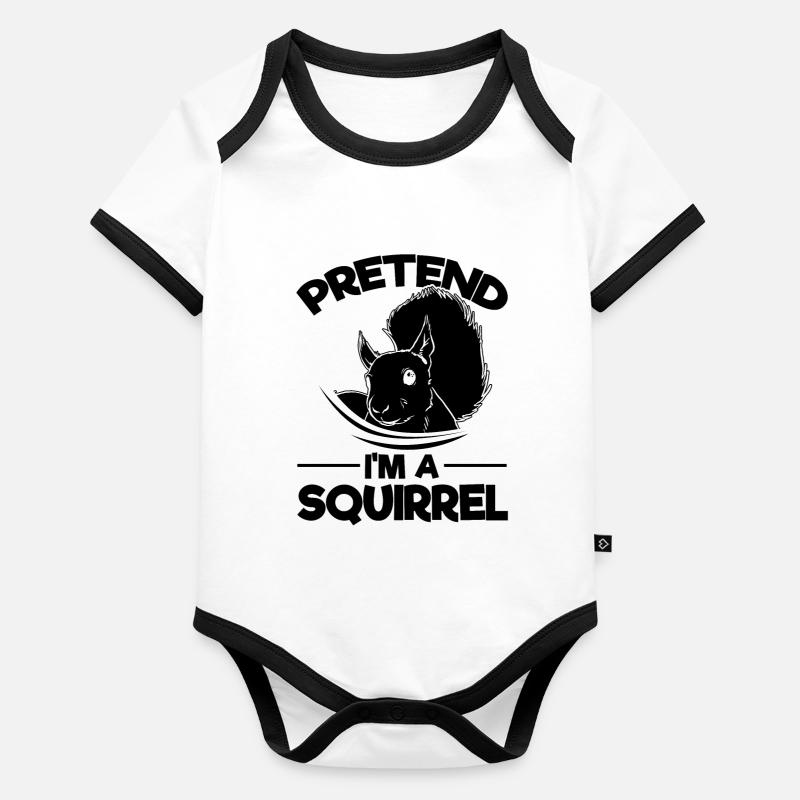 Tut End I'm A Squirrel Lover Sweet Squirrel Organic Baby Contrasting Bodysuit