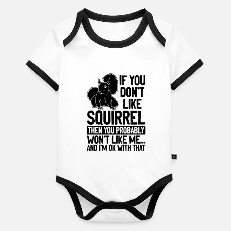 Squirrel Lover Squirrel Owner - Organic Baby Contrasting Bodysuit