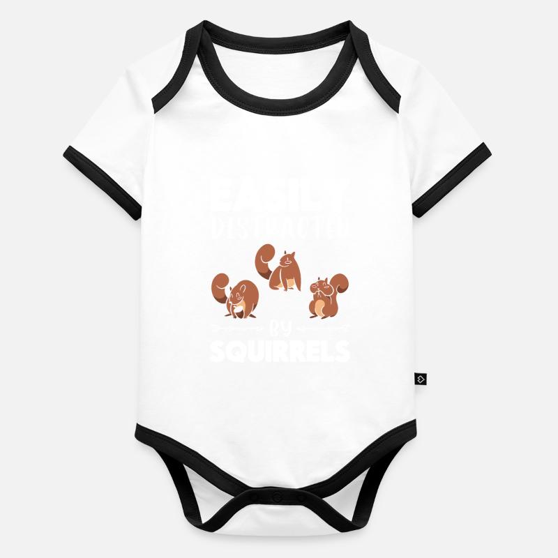 Cute squirrel lover — easy from Organic Baby Contrasting Bodysuit