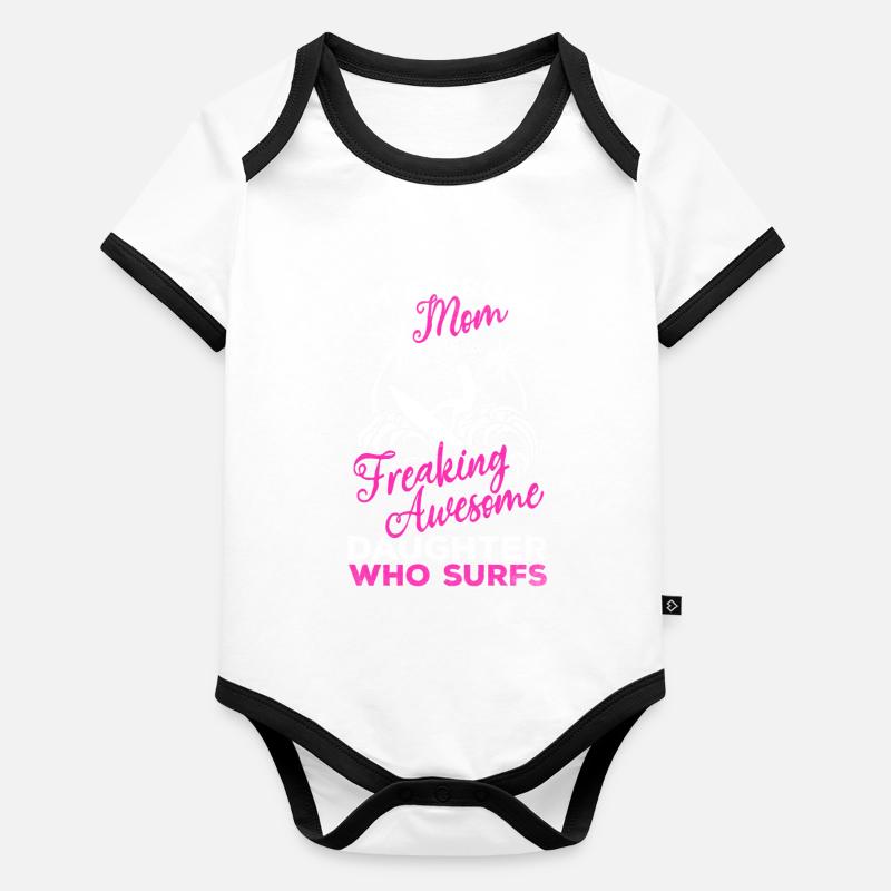 Surfen - Stolze Mutter einer verdammt tollen Baby Bio-Kurzarm-Kontrastbody
