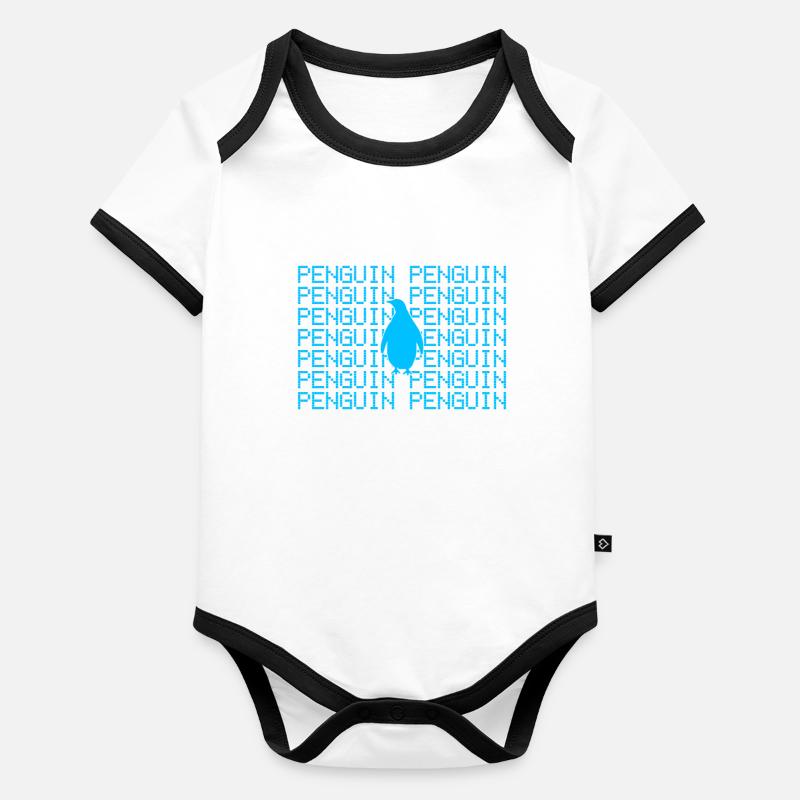 Pingouin Body Bébé bio contrasté manches courtes