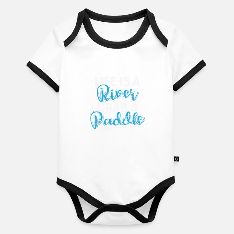 Life is a River grab a Paddle Kajak Boot Baby Bio-Kurzarm-Kontrastbody