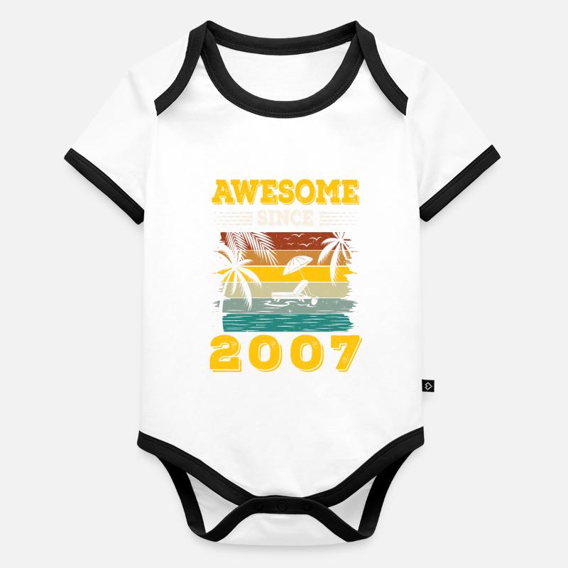 Awesome seit 2007 Vintage Geburtstagsgeschenk Baby Bio-Kurzarm-Kontrastbody