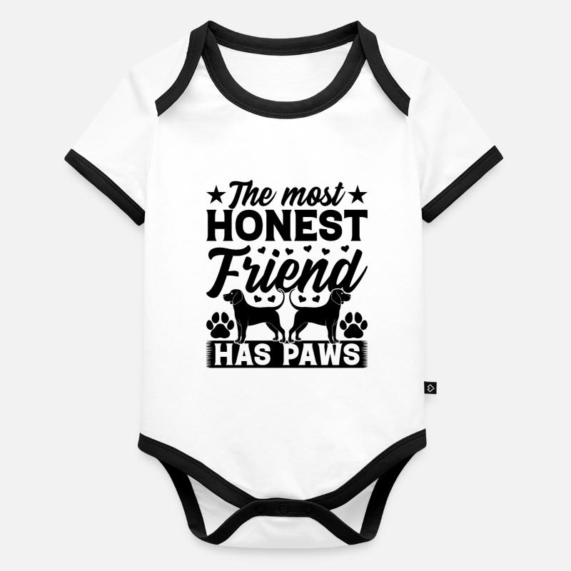 Propriétaire de chien L’ami le plus honnête a des pattes de chiens Body Bébé bio contrasté manches courtes
