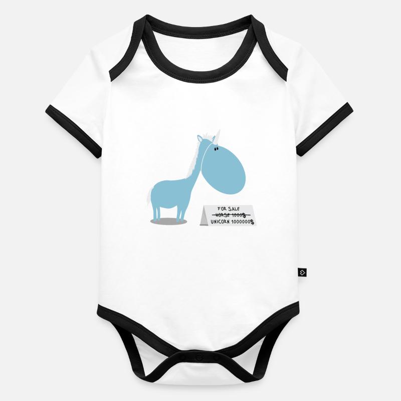 Cheval à vendre Body Bébé bio contrasté manches courtes