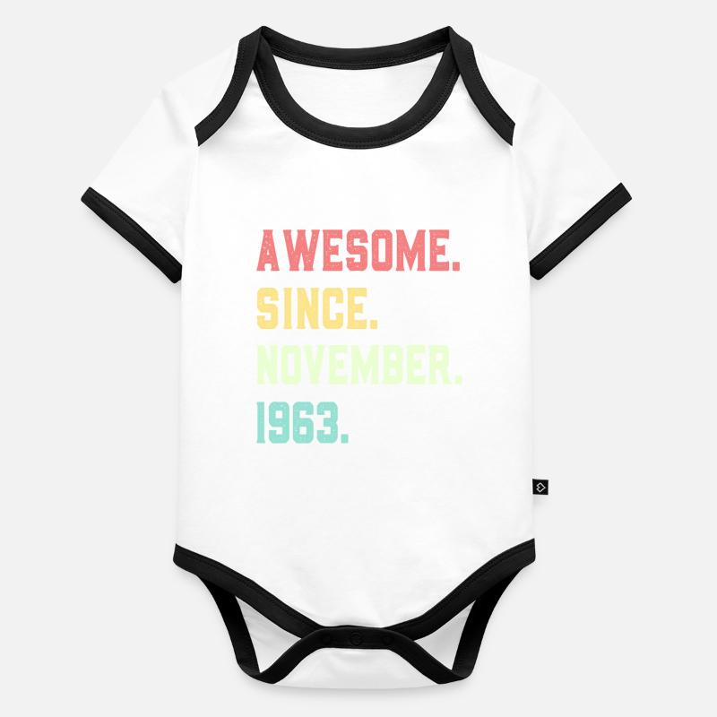 Awesome Since November 1963 Organic Baby Contrasting Bodysuit