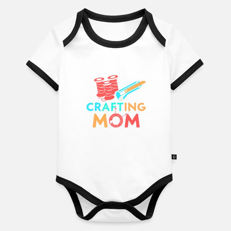 Basteln Mama Bastler Mutter Bastel Baby Bio-Kurzarm-Kontrastbody