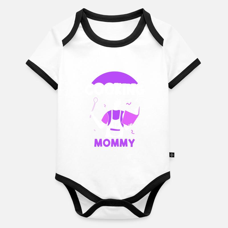 Kochende Mami Kochen Köchin Koch Mutter Mama Baby Bio-Kurzarm-Kontrastbody