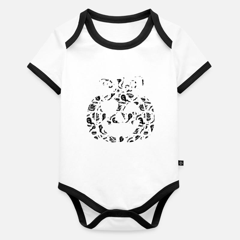Halloween Pumpkin With Ghosts Pumpkins Funny Pumpk Baby Bio-Kurzarm-Kontrastbody