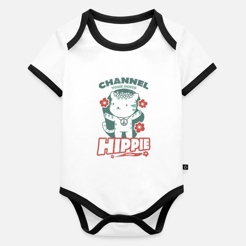 mon hippie intérieur Body Bébé bio contrasté manches courtes