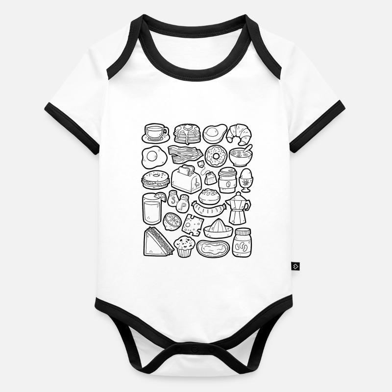 Frühstück & Brunch Baby Bio-Kurzarm-Kontrastbody