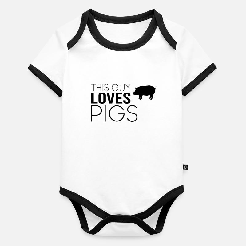 Type Cochon Dicton Body Bébé bio contrasté manches courtes