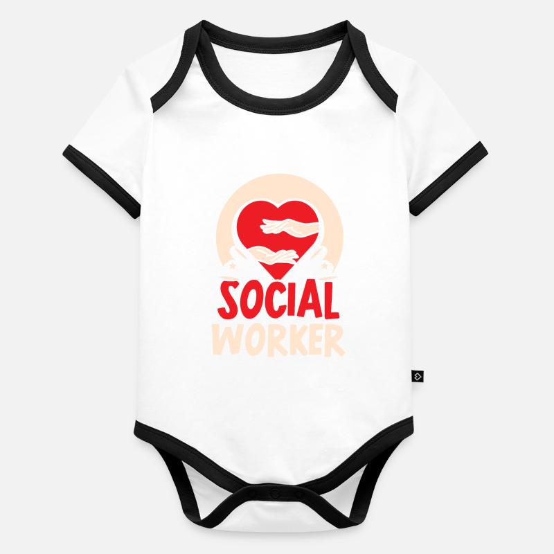 Sozialarbeiterin Sozialarbeiter Sozialarbeit Beruf Baby Bio-Kurzarm-Kontrastbody