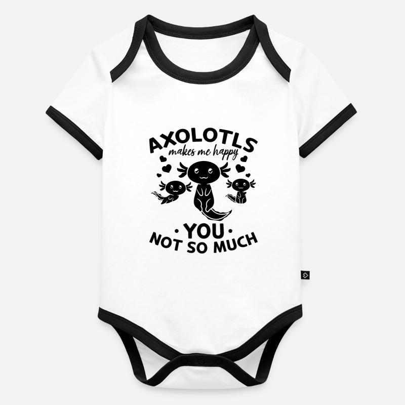 Axolotls me rend heureux vous pas tellement - Axolotl Body Bébé bio contrasté manches courtes