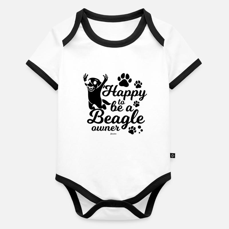 Beagle Dog Organic Baby Contrasting Bodysuit