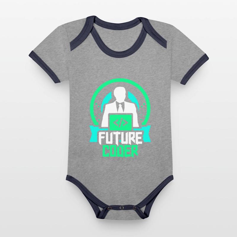 Zukünftiger Coder Coding Programmierer Code Baby Bio-Kurzarm-Kontrastbody
