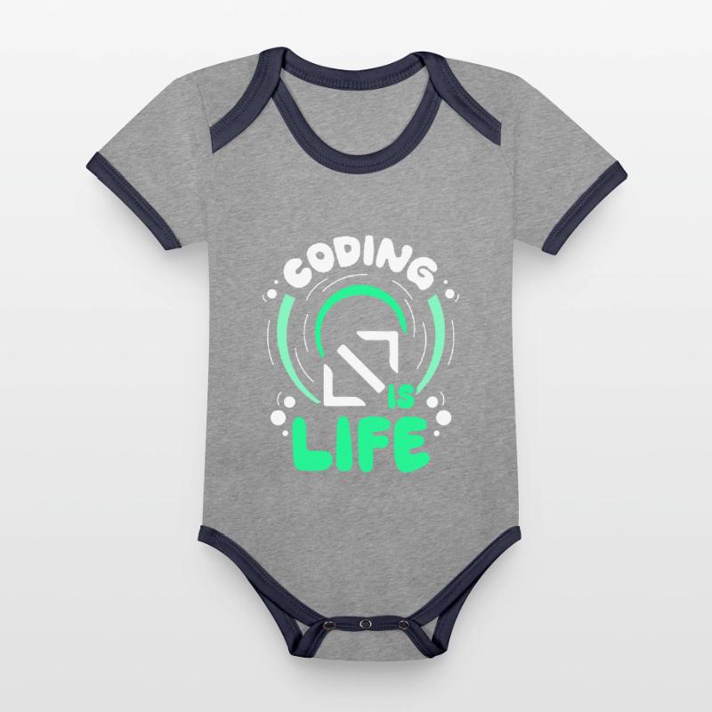 Coding Ist Leben Code Coder Programmierer Baby Bio-Kurzarm-Kontrastbody