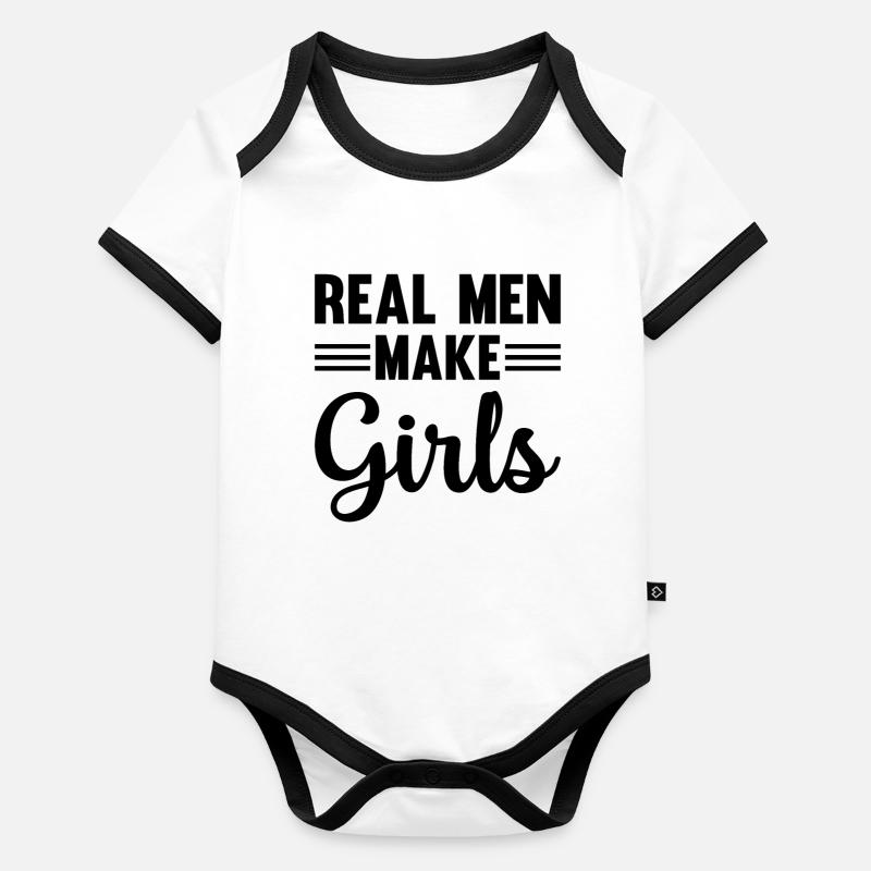New Daddy - Real Men Make Girls Daddy Paternity Gi Organic Baby Contrasting Bodysuit