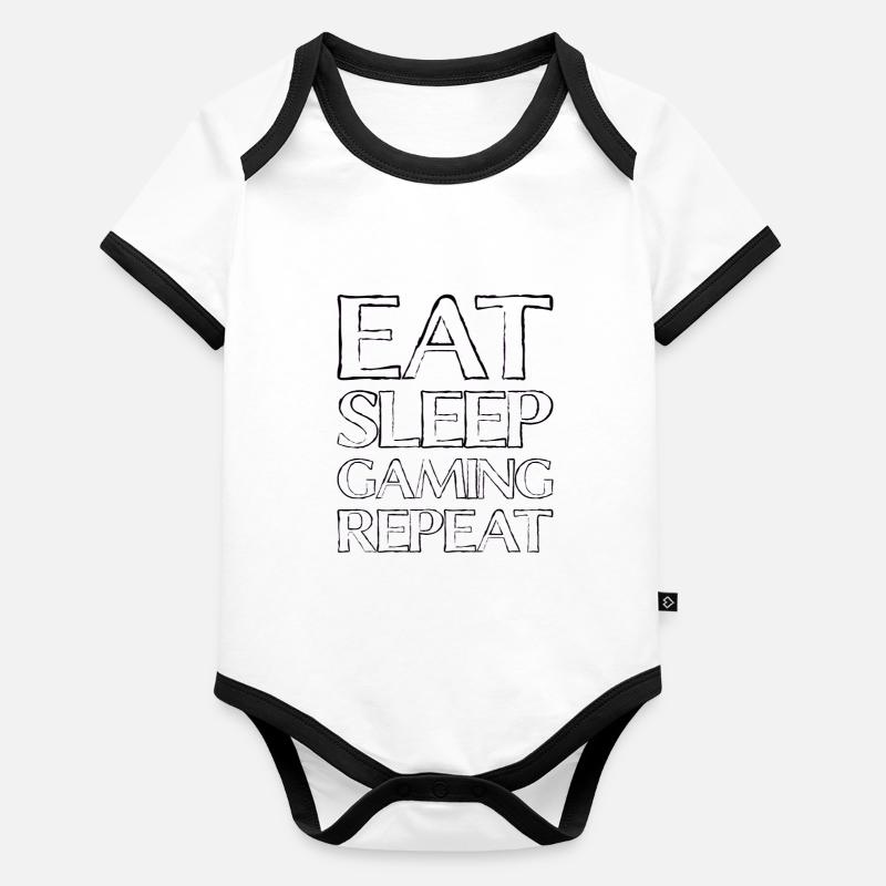 Manger du sommeil Jeu Body Bébé bio contrasté manches courtes