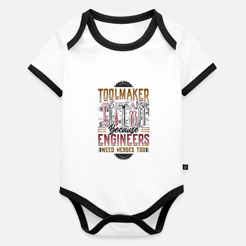 Toolmakers, Because engineers are also heroes. Organic Baby Contrasting Bodysuit