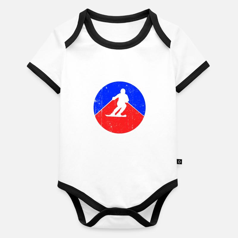 Ski Logo Body Bébé bio contrasté manches courtes