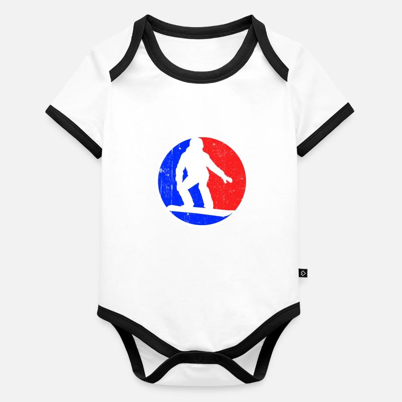 Logo du snowboard Body Bébé bio contrasté manches courtes