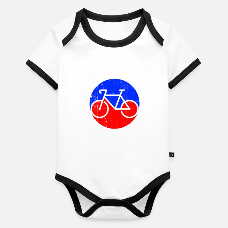 Logo du vélo Body Bébé bio contrasté manches courtes