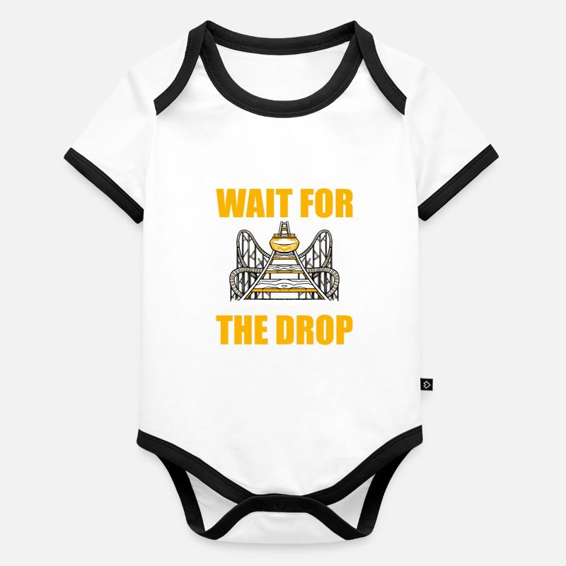 Warten Sie Auf Die Drop-vergnügungspark-achterbahn Baby Bio-Kurzarm-Kontrastbody