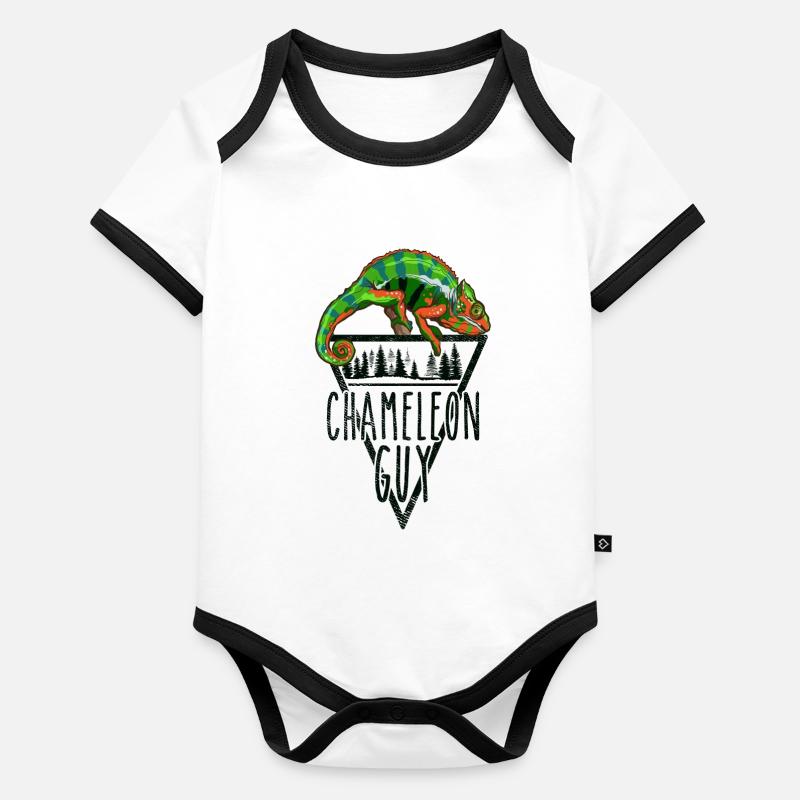 That Chameleon Guy Panther Chameleon Organic Baby Contrasting Bodysuit