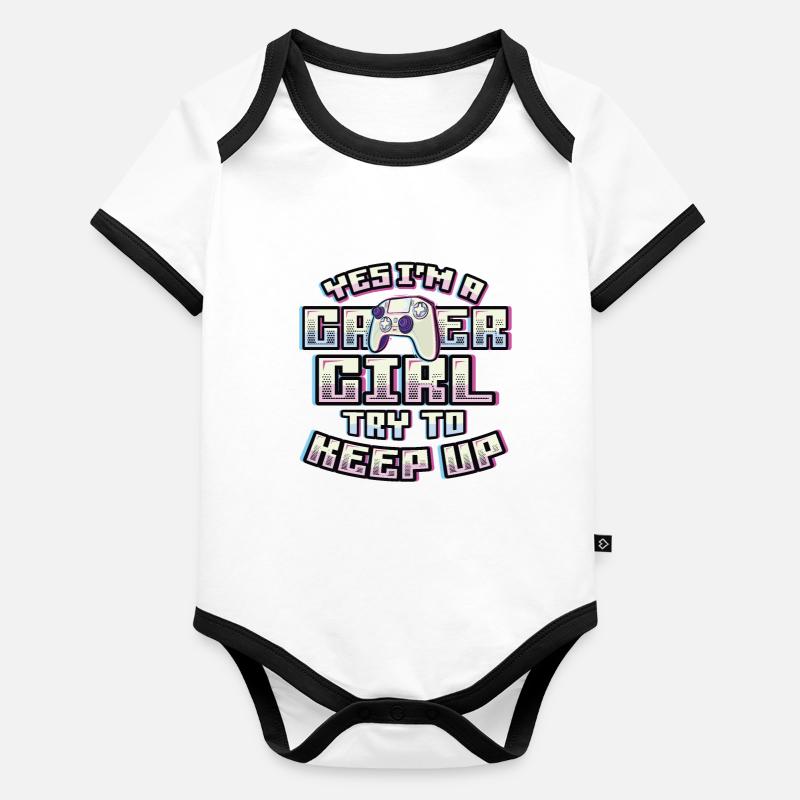 Ja, Ich Bin Ein Gamer-Mädchen. Body Bébé bio contrasté manches courtes