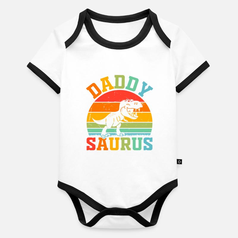 Papasaurus Dino Daddy Dinosaurier Papa Dino - Dadd Baby Bio-Kurzarm-Kontrastbody