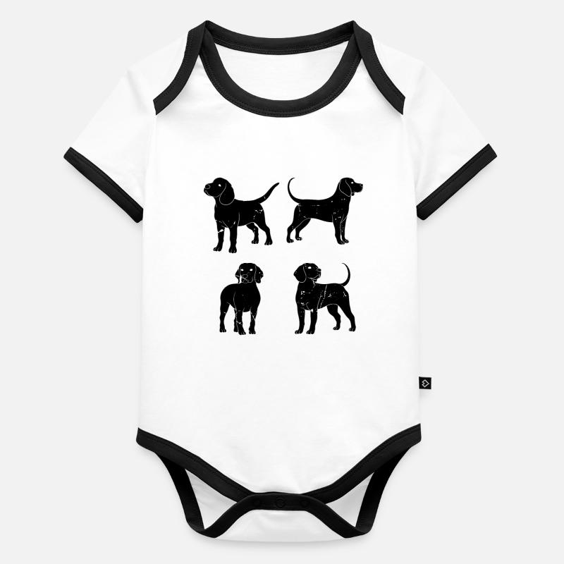 Teckel Chiots Propriétaire de Chien Teckel Chien Teckel Teckel Body Bébé bio contrasté manches courtes
