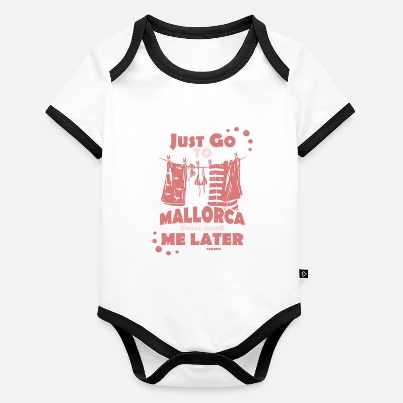 Majorque grâce à moi plus tard Body Bébé bio contrasté manches courtes