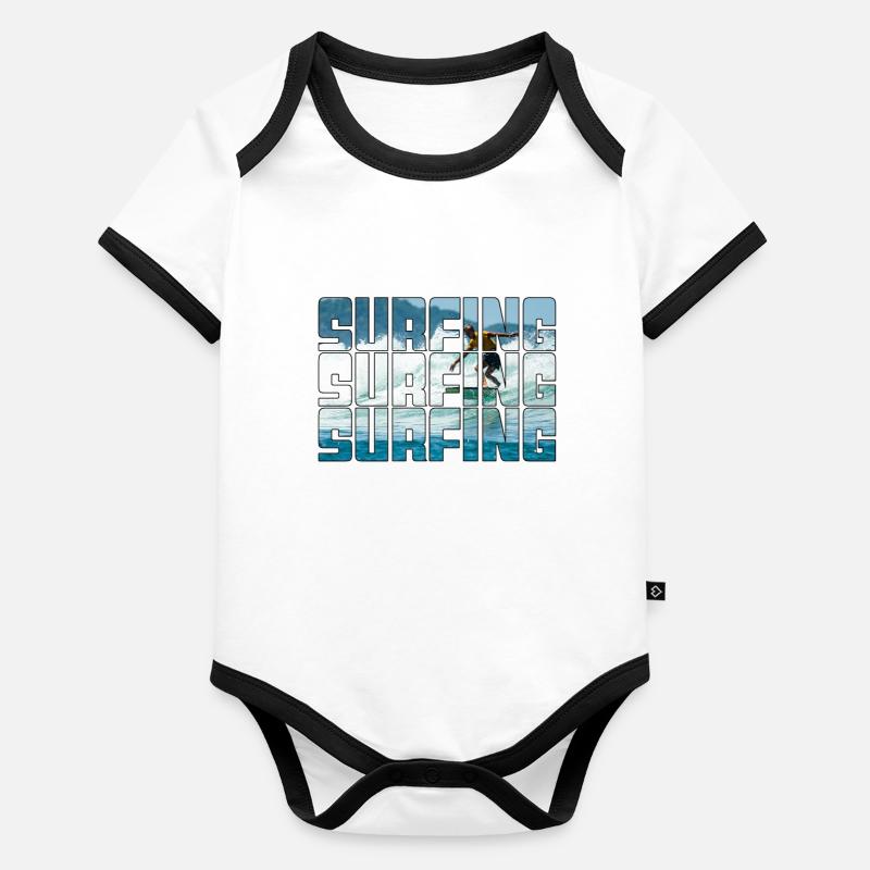 Surf Body Bébé bio contrasté manches courtes