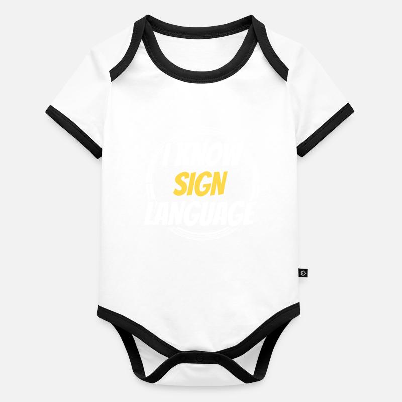 I can sign language awareness gestures Organic Baby Contrasting Bodysuit