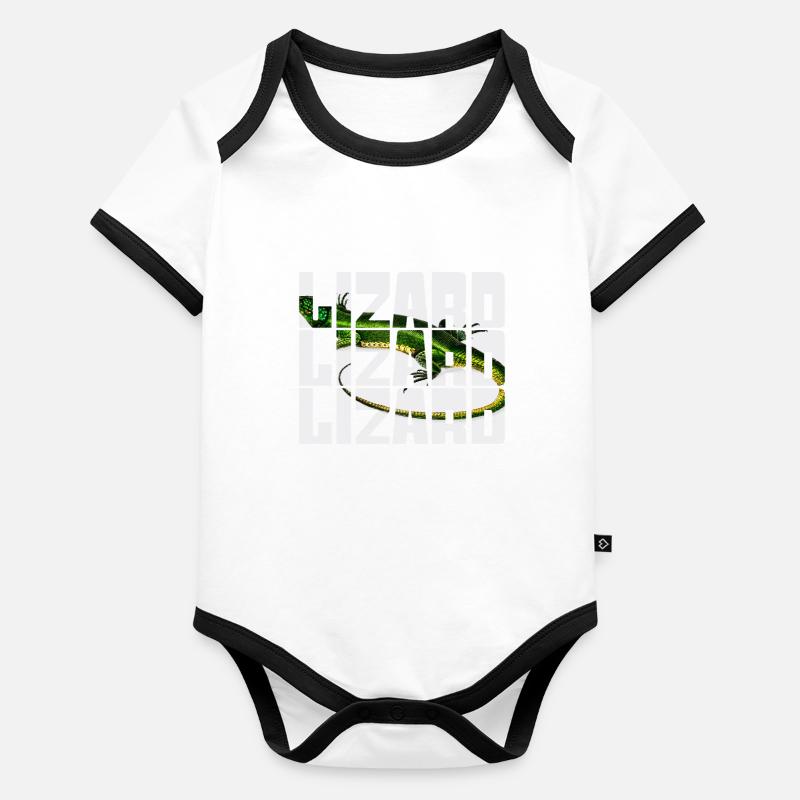 Lizard Organic Baby Contrasting Bodysuit
