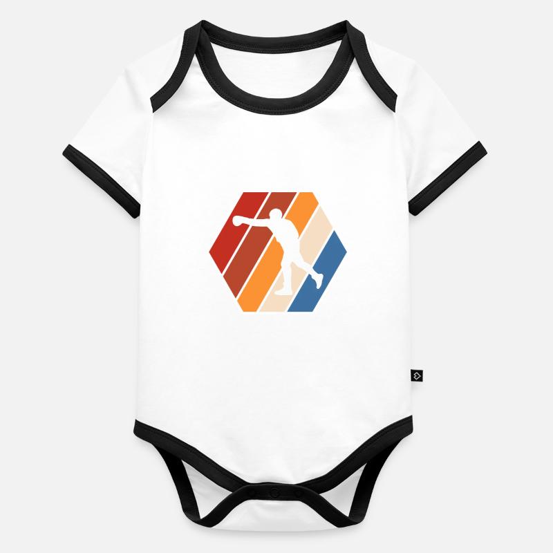 Boxe Rétro Body Bébé bio contrasté manches courtes