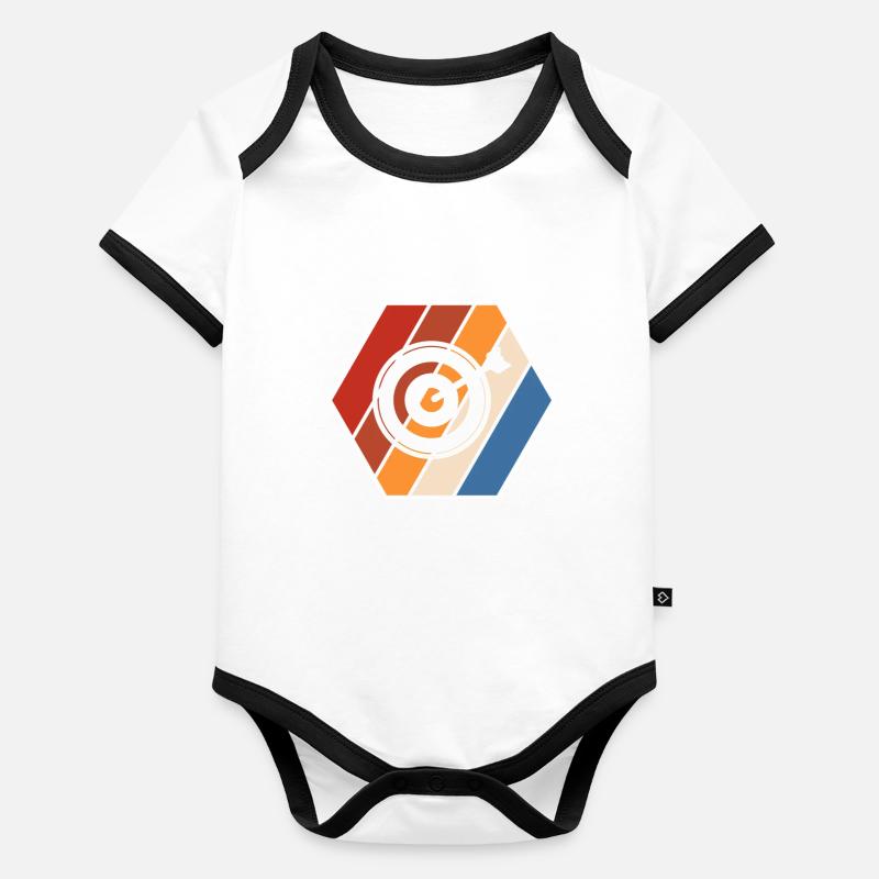 Darts Retro Baby Bio-Kurzarm-Kontrastbody
