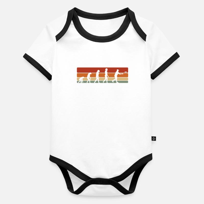 Frisbee Evolution Ultimate Frisbee Player Sport Body Bébé bio contrasté manches courtes