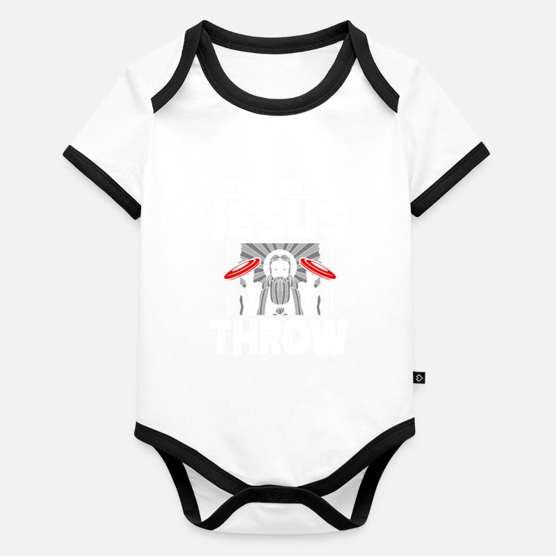 What would Jesus Ultimate Frisbee Player throw? Organic Baby Contrasting Bodysuit