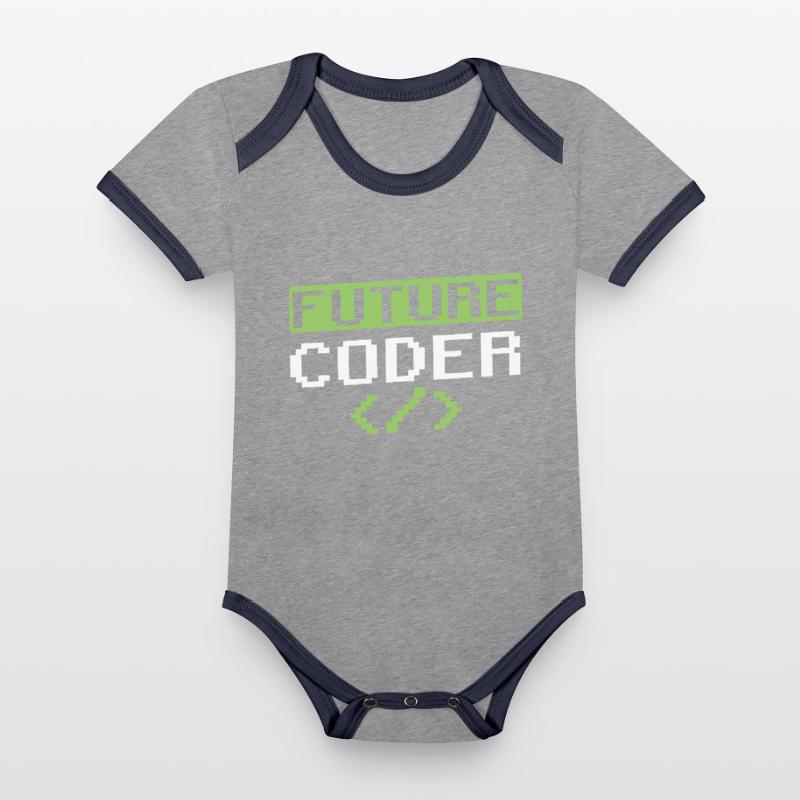 Zukünftiger Coder Coding Programmierer Code Baby Bio-Kurzarm-Kontrastbody