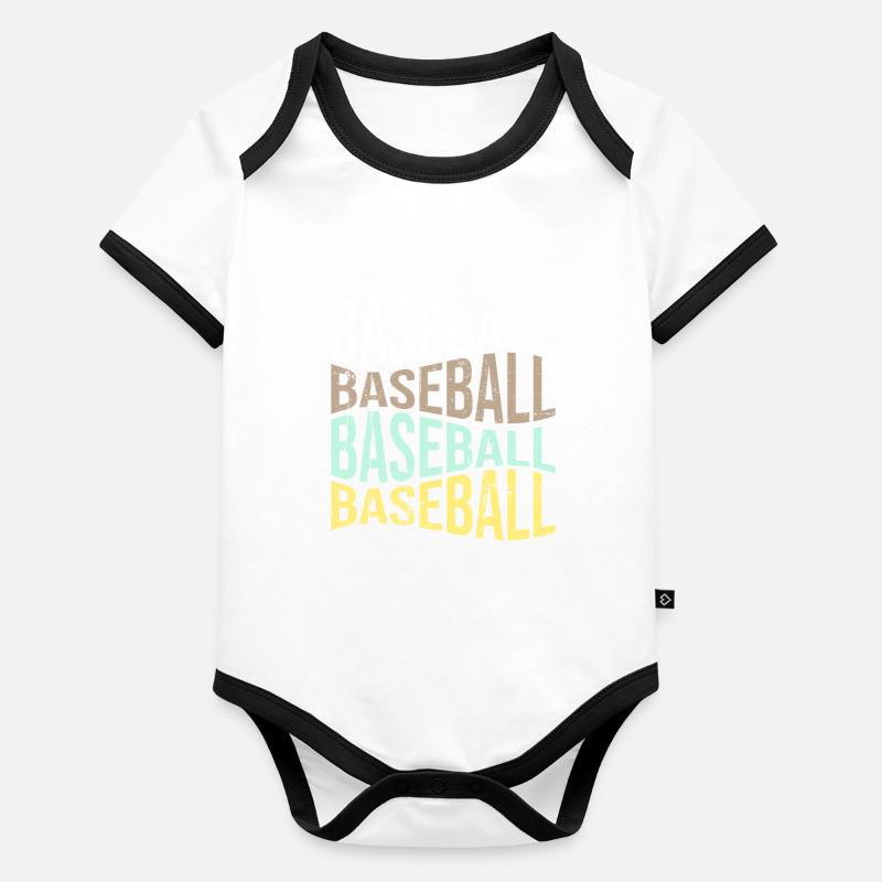 Base-ball Body Bébé bio contrasté manches courtes
