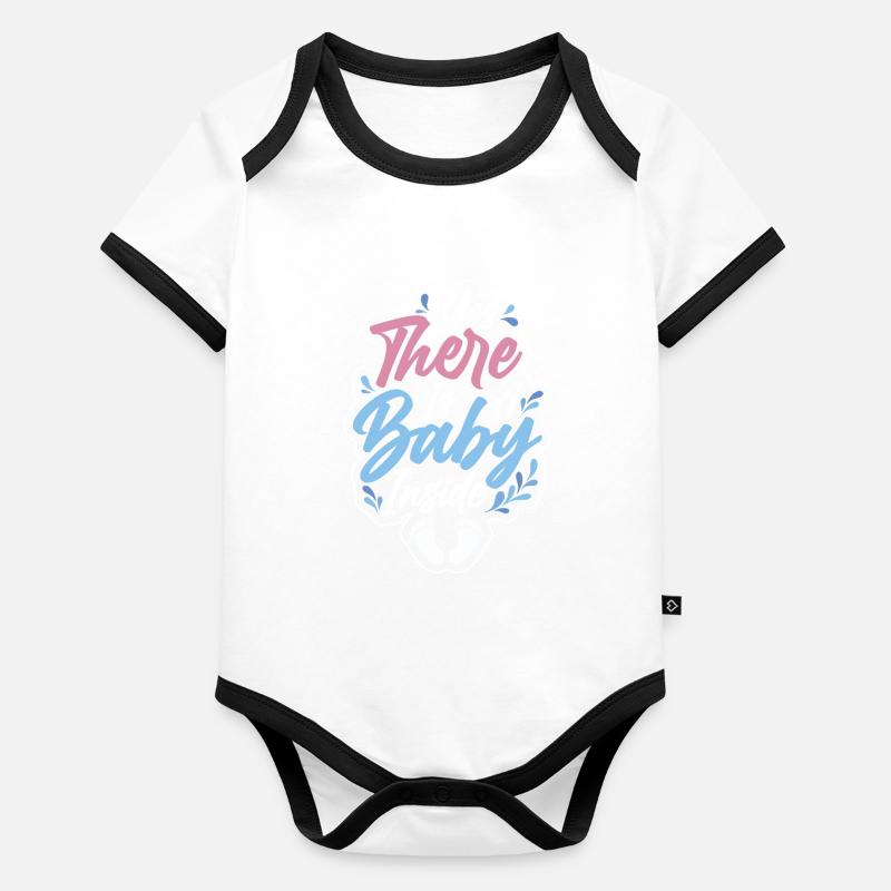 Oui, il y a un bébé dedans Bébé mignon à l’intérieur de la grossesse Body Bébé bio contrasté manches courtes