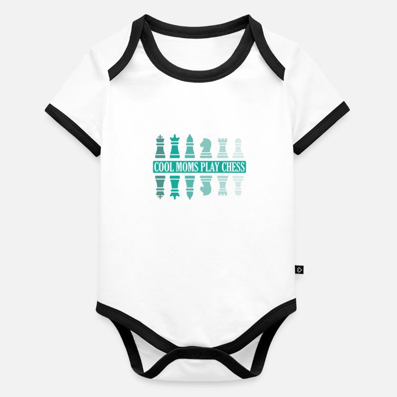Cool Moms play Chess Brain teaser Organic Baby Contrasting Bodysuit