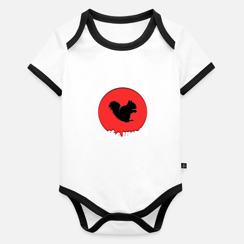 Cool squirrel saying Organic Baby Contrasting Bodysuit