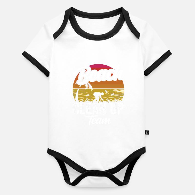 Beach Clean Up Team Beach Cleaning Beach Organic Baby Contrasting Bodysuit